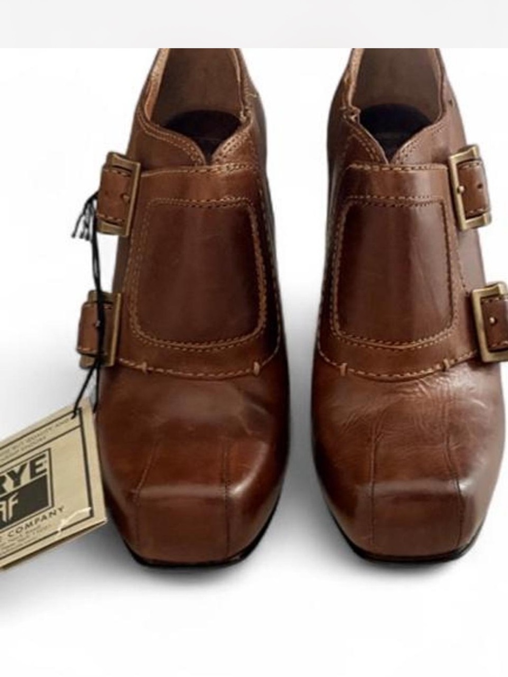 Frye Brown Leather Double-Buckle Ankle Boots - Picture 5 of 8